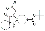 15-Carboxymethyl-14-oxo-3,7,15-triaza-dispiro[5.1.5.2]
pentadecane-3-carboxylic acid tert-butyl ester 结构式