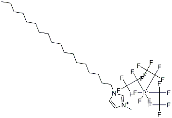1-Octadecyl-3-methylimidazolium tris(pentafluoroethyl)trifluorophosphate 结构式