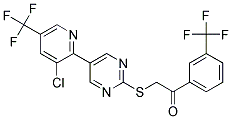 2-((5-(3-Chloro-5-(trifluoromethyl)-2-pyridinyl)-2-pyrimidinyl)sulfanyl)-1-(3-(trifluoromethyl)phenyl)-1-ethanone 结构式