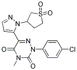 2-(4-Chlorophenyl)-6-(1-(1,1-dioxotetrahydro-1H-1lambda6-thiophen-3-yl)-1H-pyrazol-5-yl)-4-methyl-1,2,4-triazine-3,5(2H,4H)-dione 结构式