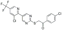 1-(4-Chlorophenyl)-2-((5-(3-chloro-5-(trifluoromethyl)-2-pyridinyl)-2-pyrimidinyl)sulfanyl)-1-ethanone 结构式