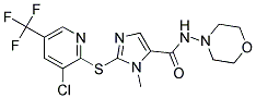 2-((3-Chloro-5-(trifluoromethyl)-2-pyridinyl)sulfanyl)-1-methyl-N-morpholino-1H-imidazole-5-carboxamide 结构式