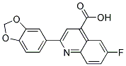 2-(6-苯并[D][1,3]二氧杂环戊烯基)-6-氟-喹啉-4-羧酸 结构式