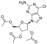 2-氨基-6-氯-9-(2',3' ,5'-三-O-乙酰基B-D-D-呋喃核糖基)嘌呤 结构式