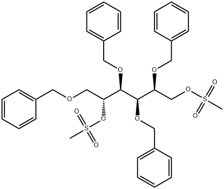 2,3,4,6-TETRA-O-BENZYL-1,5-DI-O-METHANESULFONYL-D-GLUCITOL 结构式
