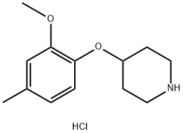 2-METHOXY-4-METHYLPHENYL 4-PIPERIDINYL ETHERHYDROCHLORIDE 结构式