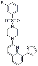 2-(4-[(3-FLUOROPHENYL)SULFONYL]PIPERAZIN-1-YL)-8-(2-THIENYL)QUINOLINE 结构式