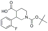 1-(TERT-BUTOXYCARBONYL)-3-(2-FLUOROPHENYL)PIPERIDINE-4-CARBOXYLIC ACID 结构式