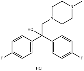 1-[2,2-BIS(4-FLUOROPHENYL)-2-HYDROXYETHYL]-4-METHYLHEXAHYDROPYRAZIN-4-IUM CHLORIDE 结构式