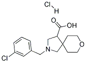 2-(3-CHLORO-BENZYL)-8-OXA-2-AZA-SPIRO[4.5]DECANE-4-CARBOXYLIC ACID HYDROCHLORIDE 结构式