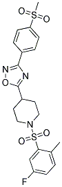 1-[(5-FLUORO-2-METHYLPHENYL)SULFONYL]-4-(3-[4-(METHYLSULFONYL)PHENYL]-1,2,4-OXADIAZOL-5-YL)PIPERIDINE 结构式