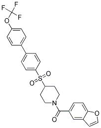 1-(1-BENZOFURAN-5-YLCARBONYL)-4-([4'-(TRIFLUOROMETHOXY)BIPHENYL-4-YL]SULFONYL)PIPERIDINE 结构式