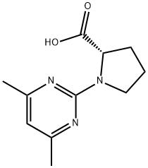 1-(4,6-二甲基嘧啶-2-基)吡咯烷-2-羧酸 结构式