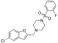 1-[(5-CHLORO-1-BENZOFURAN-2-YL)METHYL]-4-[(2-FLUOROPHENYL)SULFONYL]PIPERAZINE 结构式