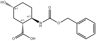 (1R*,2R*,5R*)-2-BENZYLOXYCARBONYLAMINO-5-HYDROXY-CYCLOHEXANECARBOXYLIC ACID 结构式