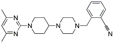 2-((4-[1-(4,6-DIMETHYLPYRIMIDIN-2-YL)PIPERIDIN-4-YL]PIPERAZIN-1-YL)METHYL)BENZONITRILE 结构式