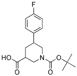 1-(TERT-BUTOXYCARBONYL)-5-(4-FLUOROPHENYL)PIPERIDINE-3-CARBOXYLIC ACID 结构式