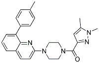 2-(4-[(1,5-DIMETHYL-1H-PYRAZOL-3-YL)CARBONYL]PIPERAZIN-1-YL)-8-(4-METHYLPHENYL)QUINOLINE 结构式