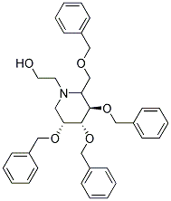 2-((3R,4R,5R)-3,4,5-TRIS(BENZYLOXY)-2-((BENZYLOXY)METHYL)PIPERIDIN-1-YL)ETHANOL 结构式