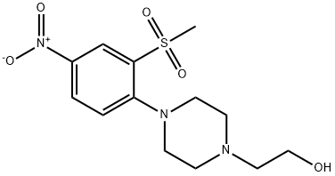 2-[4-[2-(METHYLSULFONYL)-4-NITROPHENYL]PIPERAZIN-1-YL]ETHANOL 结构式