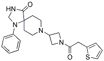 1-PHENYL-8-[1-(2-THIENYLACETYL)AZETIDIN-3-YL]-1,3,8-TRIAZASPIRO[4.5]DECAN-4-ONE 结构式