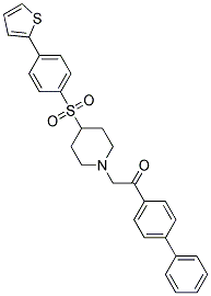 1-BIPHENYL-4-YL-2-(4-([4-(2-THIENYL)PHENYL]SULFONYL)PIPERIDIN-1-YL)ETHANONE 结构式