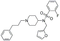 2-FLUORO-N-(2-FURYLMETHYL)-N-[1-(3-PHENYLPROPYL)PIPERIDIN-4-YL]BENZENESULFONAMIDE 结构式