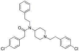 2-(4-CHLOROPHENYL)-N-(1-[2-(4-CHLOROPHENYL)ETHYL]PIPERIDIN-4-YL)-N-(2-PHENYLETHYL)ACETAMIDE 结构式