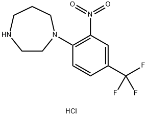 1-[2-NITRO-4-(TRIFLUOROMETHYL)PHENYL]HOMOPIPERAZINE HYDROCHLORIDE 结构式