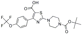 2-(4-Boc-Piperazine-1-Yl)-4-(4-Trifluoromethoxyphenyl)-5-Thiazolecarboxylic Acid 结构式