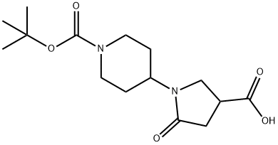 1-[1-(叔丁氧基羰基)-4-哌啶基]-5-氧代-3-吡咯烷羧酸 结构式