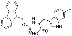 2-{[(9H-fluoren-9-ylmethoxy)carbonyl]amino}-3-(6-fluoro-1H-indol-3-yl)propanoic acid 结构式