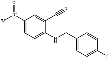 2-[(4-FLUOROBENZYL)AMINO]-5-NITROBENZONITRILE 结构式