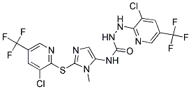 2-(3-Chloro-5-(trifluoromethyl)-2-pyridinyl)-N-(2-((3-chloro-5-(trifluoromethyl)-2-pyridinyl)sulfanyl)-1-methyl-1H-imidazol-5-yl)hydrazinecarboxamide 结构式