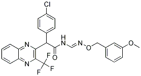 2-(4-Chlorophenyl)-N-((((3-methoxybenzyl)oxy)imino)methyl)-2-(3-(trifluoromethyl)-2-quinoxalinyl)acetamide 结构式