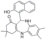 11-(2-Hydroxy-1-naphthyl)-3,3,7,8-tetramethyl-2,3,4,5,10,11-hexahydro-1H-dibenzo(b,e)[1,4]diazepin-1-one 结构式