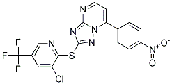 2-((3-Chloro-5-(trifluoromethyl)-2-pyridinyl)sulfanyl)-7-(4-nitrophenyl)(1,2,4)triazolo[1,5-a]pyrimidine 结构式