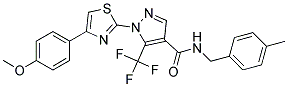 1-(4-(4-Methoxyphenyl)-1,3-thiazol-2-yl)-N-(4-methylbenzyl)-5-(trifluoromethyl)-1H-pyrazole-4-carboxamide 结构式