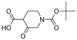 1-BOC-3-OXO-PIPERIDINE-4-CARBOXYLIC ACID
 结构式