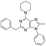 2-BENZYL-8-METHYL-9-PHENYL-6-(PIPERIDIN-1-YL)-9H-PURINE 结构式