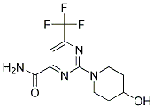 2-(4-羟基哌啶-1-基)-6-三氟甲基嘧啶-4-甲酰胺 结构式