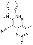 2-(5-BROMO-2-CHLORO-6-METHYLPYRIMIDIN-4-YL)-2-(1-METHYL-2,3-DIHYDRO-1H-BENZ O[D]IMIDAZOL-2-YLIDEN)ACETONITRILE 结构式
