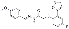 2-(4-FLUORO-2-ISOXAZOL-5-YLPHENOXY)-N'-[(1E)-(4-METHOXYPHENYL)METHYLENE]ACETOHYDRAZIDE 结构式