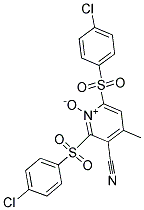 2,6-BIS[(4-CHLOROPHENYL)SULPHONYL]-3-CYANO-4-METHYLPYRIDINIUM-1-OLATE 结构式