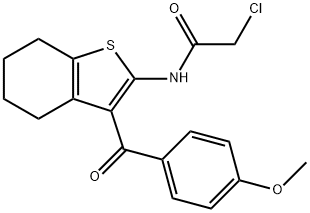 2-CHLORO-N-[3-(4-METHOXY-BENZOYL)-4,5,6,7-TETRAHYDRO-BENZO[B]THIOPHEN-2-YL]-ACETAMIDE 结构式