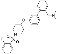 1-[3'-((1-[(2-FLUOROPHENYL)SULFONYL]PIPERIDIN-4-YL)OXY)BIPHENYL-2-YL]-N,N-DIMETHYLMETHANAMINE 结构式