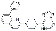 2-[4-(1H-PURIN-6-YL)PIPERAZIN-1-YL]-8-(3-THIENYL)QUINOLINE 结构式