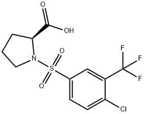 ((4-CHLORO-3-(TRIFLUOROMETHYL)PHENYL)SULFONYL)PROLINE 结构式