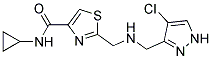 2-(([(4-CHLORO-1H-PYRAZOL-3-YL)METHYL]AMINO)METHYL)-N-CYCLOPROPYL-1,3-THIAZOLE-4-CARBOXAMIDE 结构式