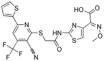 (2-[2-(3-CYANO-6-THIOPHEN-2-YL-4-TRIFLUOROMETHYL-PYRIDIN-2-YLSULFANYL)-ACETYLAMINO]-THIAZOL-4-YL)-METHOXYIMINO-ACETIC ACID 结构式